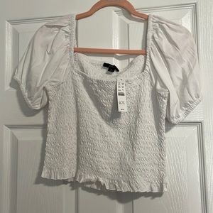 NWT j crew Smocked broken-in jersey cropped top